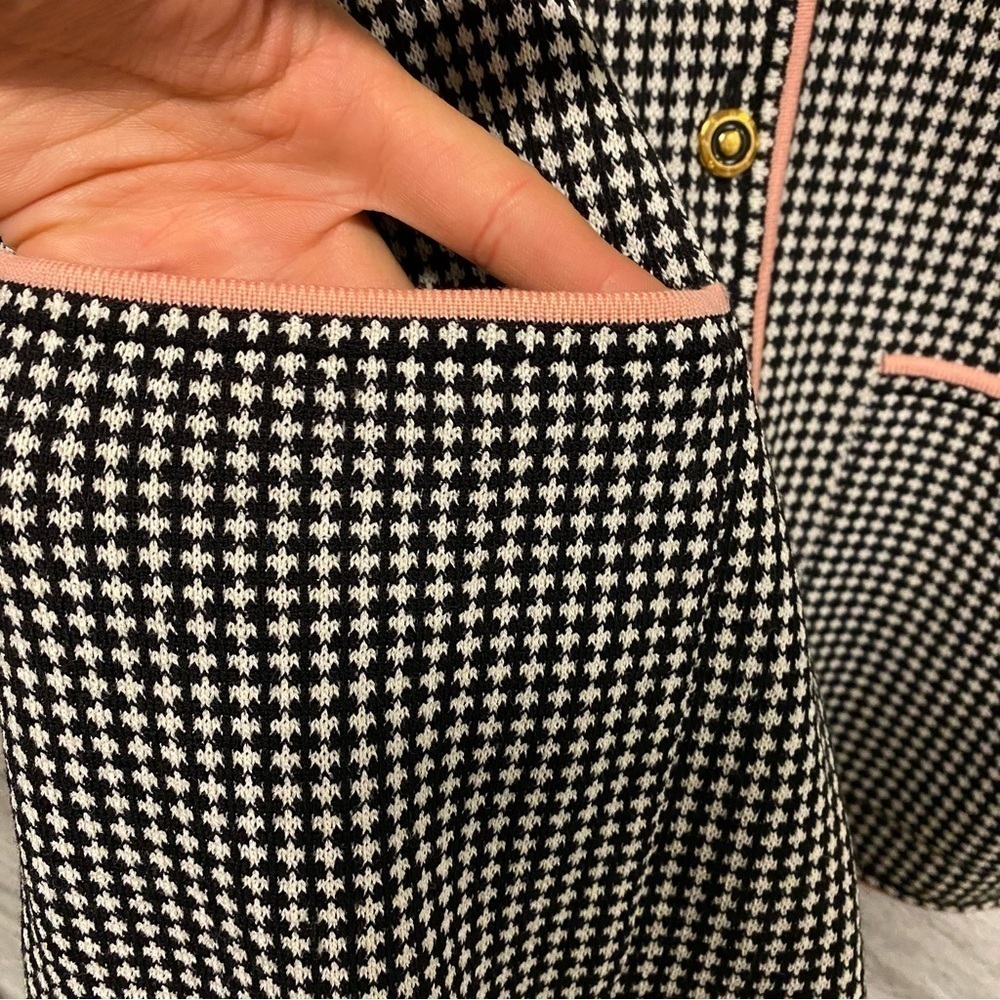 ESCADA | Vintage Houndstooth Cardigan With Pink Trimming New With Tags 38 - Picture 2 of 7